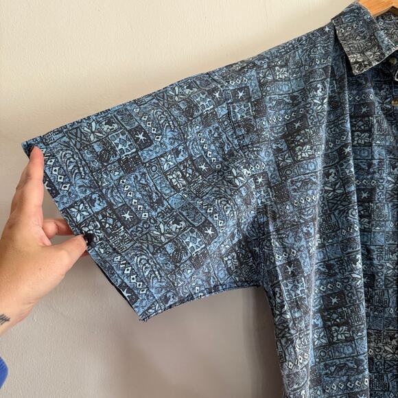 90s Vintage BIG DOGS | All over Pattern hawaiian Style Shirt | Size Large - Picture 3 of 7